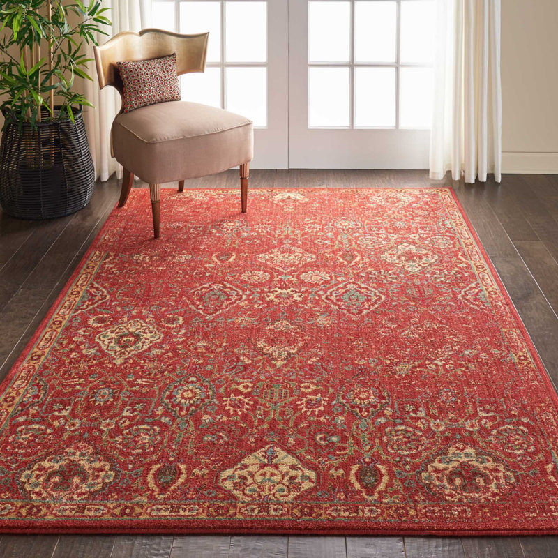 Bungalow Rose Lowndes Oriental Brick Red Area Rug Wayfair